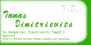 tamas dimitrievits business card